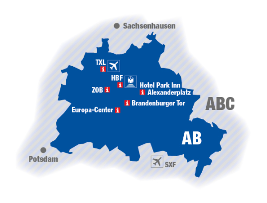 CityTourCard Tarifzonen CityTourCard Tarifzonen